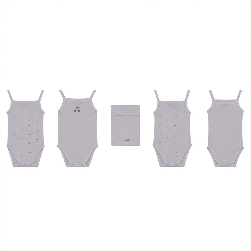 Baby Pointelle Undershirts With Cherry Print