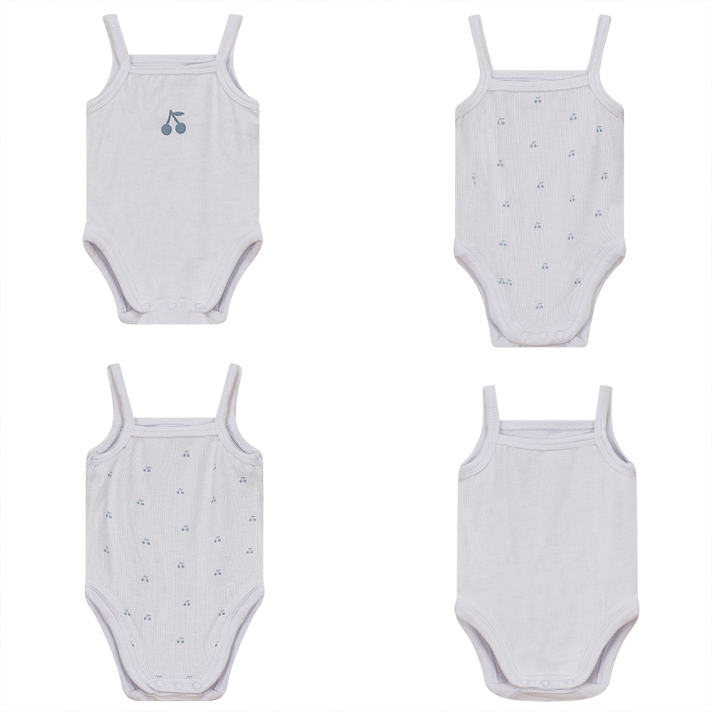 Baby Rib Undershirts With Cherry Print