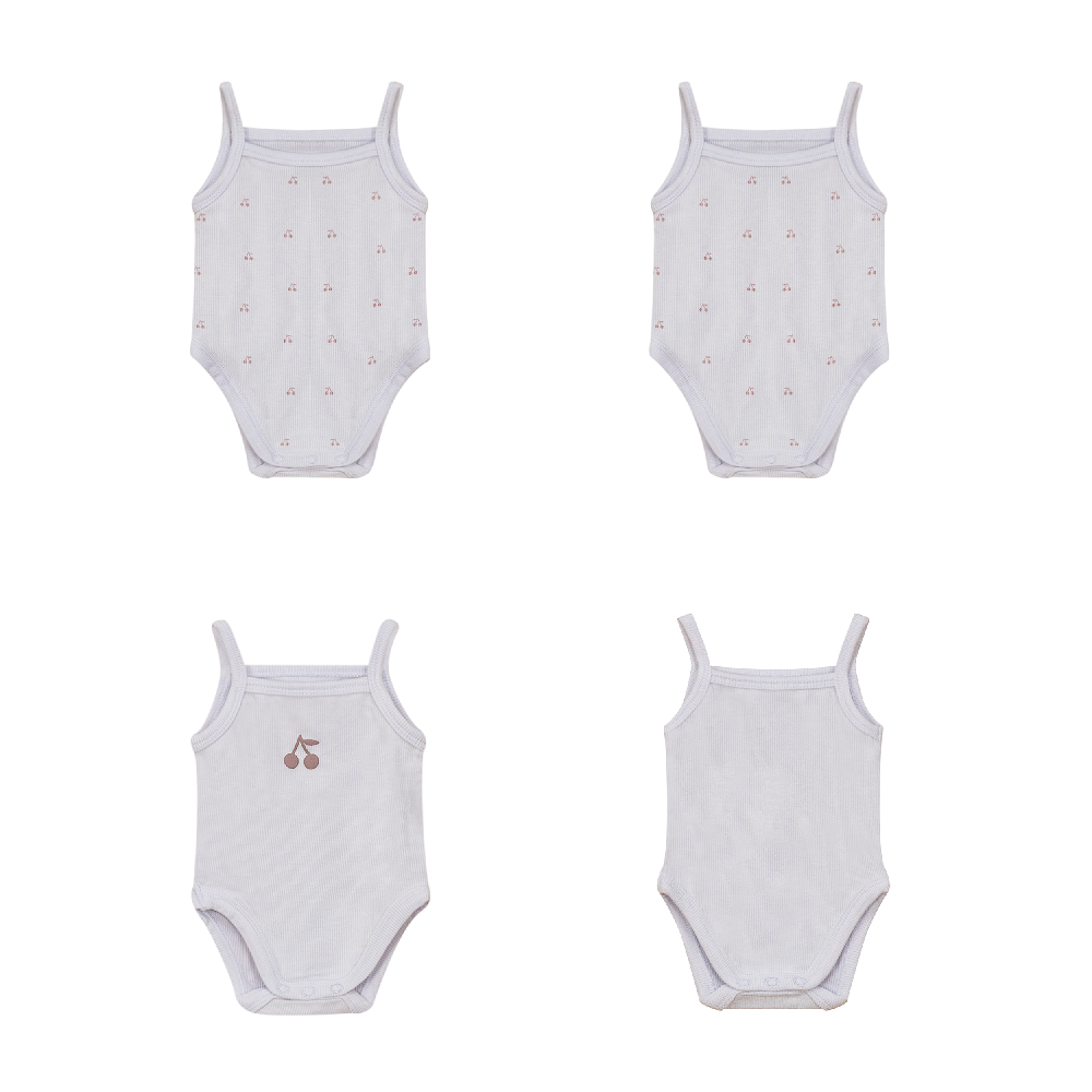 Baby Rib Undershirts With Cherry Print