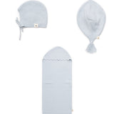 Baby Knitted Bonnet Cacoon And Lovey Set