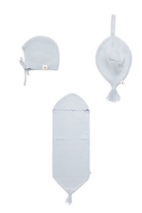 Baby Knitted Bonnet Cacoon And Lovey Set