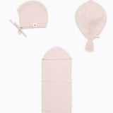 Baby Knitted Bonnet Cacoon And Lovey Set