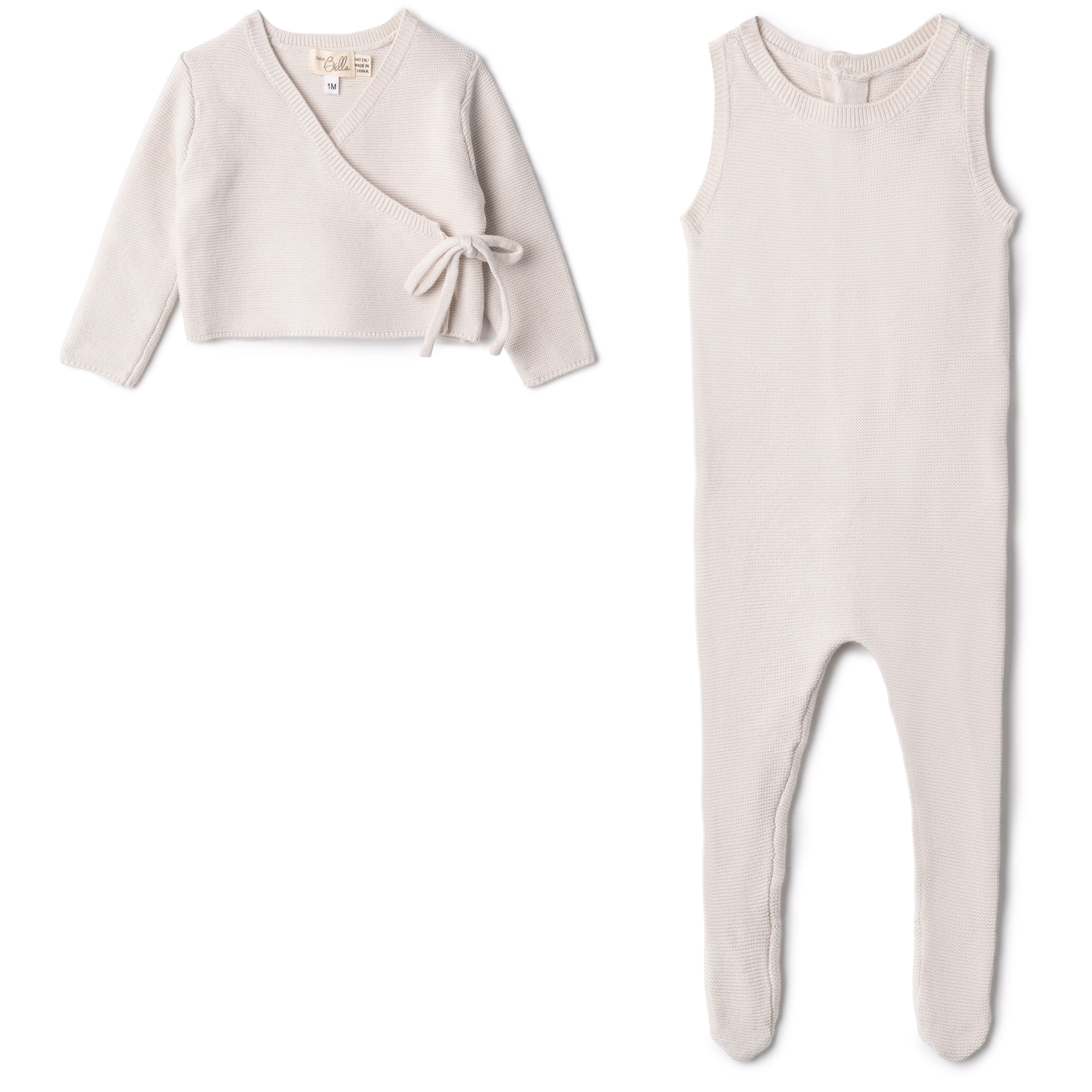 Baby Knitted Overall And Cardigan Set