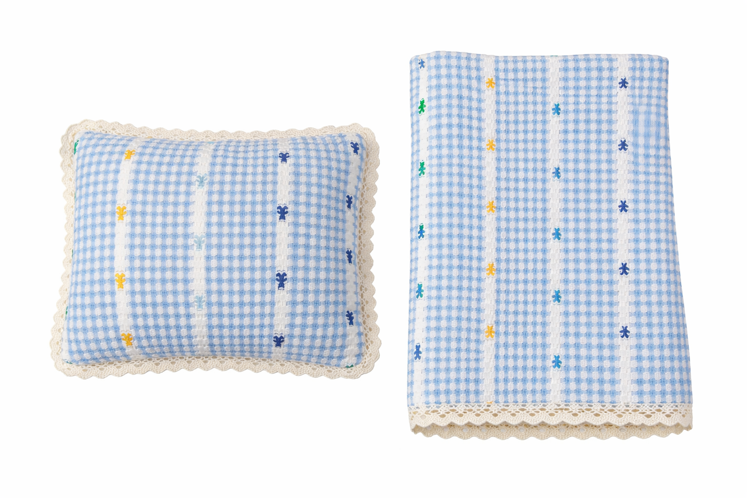 Boys Knit Blanket And Pillow Set