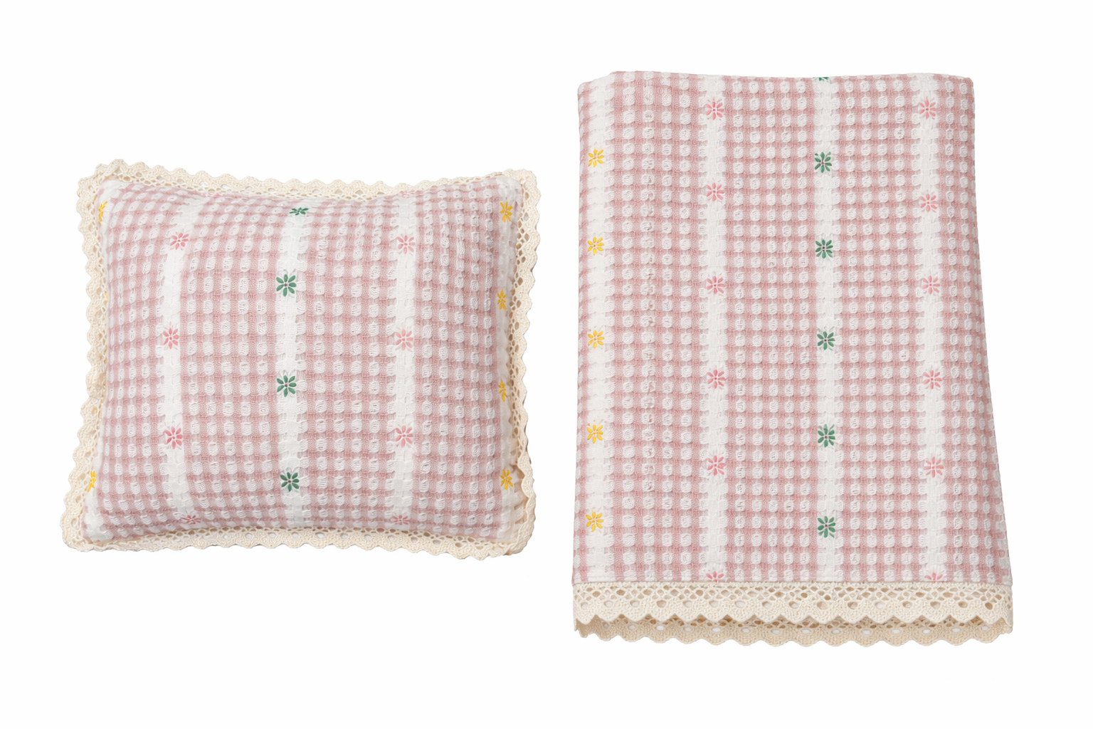Girls Knit Blanket And Pillow Set