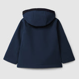 Hooded Coat With Corduroy Detail