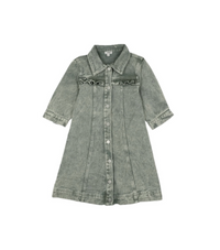 Colored Jean 3/4 Sleeve Dress