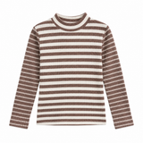 Rib Stripe Mock Neck