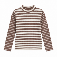 Rib Stripe Mock Neck