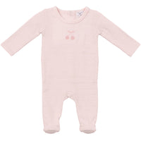 Baby Footie With Cherry Print At Chest