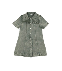 Colored Jean Denim Dress Short Sleeve