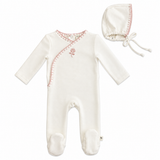 Rose Embroidery Wrap Footie