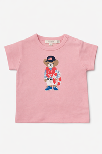 Girls Tee With Bear Print