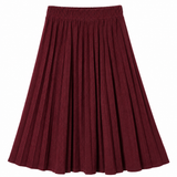 Waffle Textured Crinkle Pleated Skirt