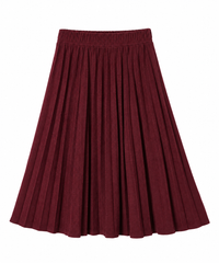 Waffle Textured Crinkle Pleated Skirt
