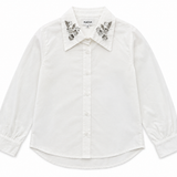 Button Down Blouse With Sequin Design