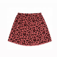 Corduroy Leopard Printed Wrap Skirt