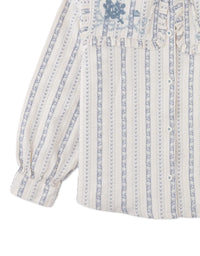 Esmeralda Blouse With Embroidery And Ruffle Detail
