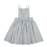 Embroidered Linen Jumper With Pintuck Collar Blouse