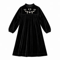 Velour Dress With Embroidery