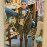 Hooded Coat With Corduroy Detail