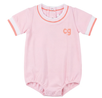 Baby Short Onesie With Stripe Trim