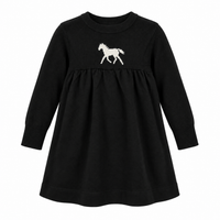 Horse Jacquard Knit & Fleece Dress