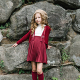 Knife Pleated Suspender Skirt
