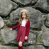 Knife Pleated Suspender Skirt