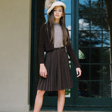 Knife Pleated Suspender Skirt