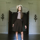 Knife Pleated Suspender Skirt