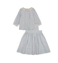 Embroidered Linen Jumper With Pintuck Collar Blouse