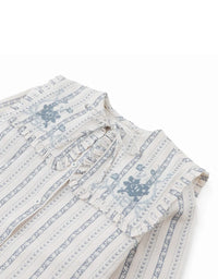 Esmeralda Blouse With Embroidery And Ruffle Detail
