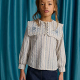 Esmeralda Blouse With Embroidery And Ruffle Detail