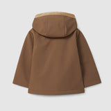 Hooded Coat With Corduroy Detail