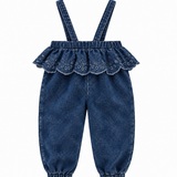 Crochet Denim Overalls Girls