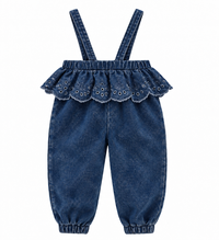 Crochet Denim Overalls Girls