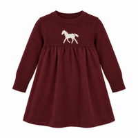 Horse Jacquard Knit & Fleece Dress