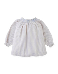 Baby Ruth Striped Blouse With Smocked Neckline