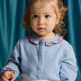 Baby Beryl Collared Blouse With Cherry Cross Stitch
