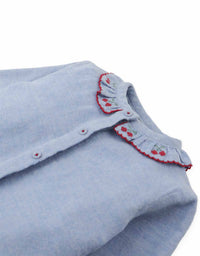 Baby Beryl Collared Blouse With Cherry Cross Stitch