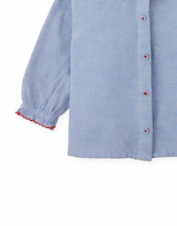 Baby Beryl Collared Blouse With Cherry Cross Stitch