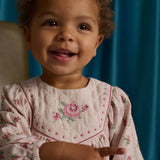 Baby Olivia Floral Printed Dress With Embroidery On Yoke