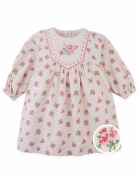 Baby Olivia Floral Printed Dress With Embroidery On Yoke