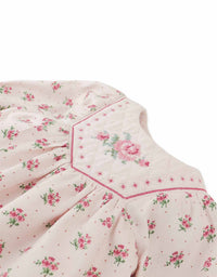 Baby Olivia Floral Printed Dress With Embroidery On Yoke