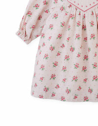 Baby Olivia Floral Printed Dress With Embroidery On Yoke