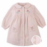 Baby Lottie Button Down Dress With Cross Stitch