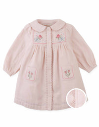 Baby Lottie Button Down Dress With Cross Stitch