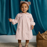 Baby Lottie Button Down Dress With Cross Stitch