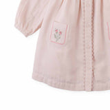 Baby Lottie Button Down Dress With Cross Stitch
